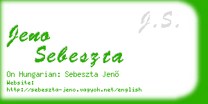 jeno sebeszta business card